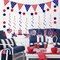 Memorial Day Decorations 4th/Fourth of July Patriotic Decorations Set-Red White Blue Paper USA Flag Pennant, Star Streamer, Hanging Swirls Party Decor Supplies for Mantle Home Fireplace